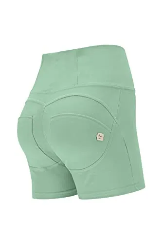 FREDDY Shorts A Vita Alta WR.UP® Modellanti in Jersey Drill WRUP9HS110 (Verde Lime, M)