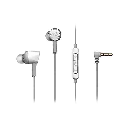 ASUS ROG Cetra II Core Moonlight White Cuffia Gaming In-ear, Jack 3.5mm a 90 gradi, Driver in Silicone Liquido (LSR), Audio Hi-Res, Bianco