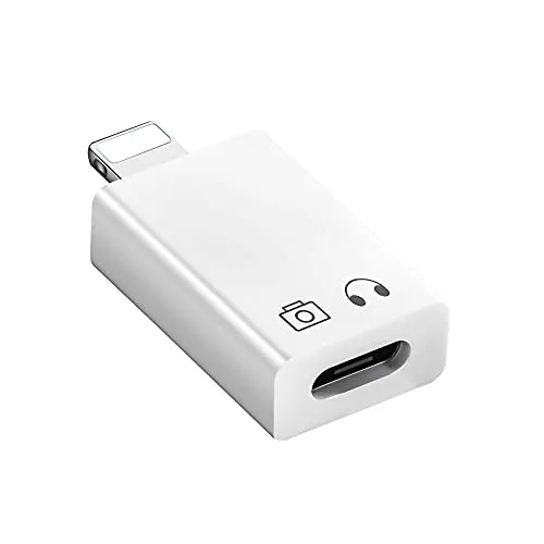 MeloAudio - Adattatore da iOS a USB C da tipo C (femmina) a iOS (maschio) Adattatore USB C OTG compatibile con dispositivi iOS, supporta la sincronizzazione dei dati cuffie e la ricarica