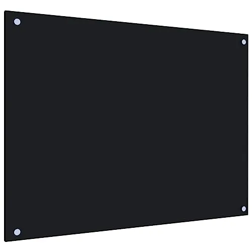 vidaXL Paraschizzi per Cucina Paraspruzzi Fornelli Resistente al Calore Pannello Splashback Parete Nero 80x60 cm in Vetro Temperato