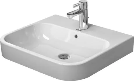 Duravit Möbelwaschtisch Happy D.2 600 mm, mit 3 Hahnlöcher, weiß, WonderGliss, 23186000301