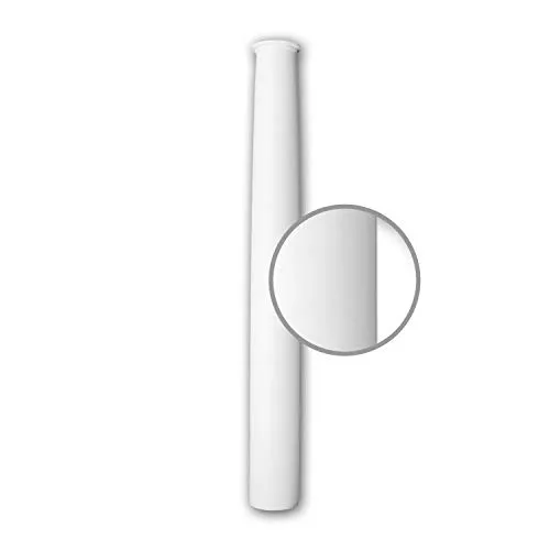 PRO[f]home® - Mezzo fusto 416202 modanatura per facciata colonna elemento di facciata stile ionico bianco Profhome