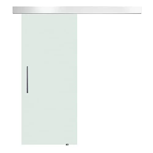HOMCOM Porta Scorrevole Interna in Vetro Smerigliato con Binario B1 e Maniglia per Bagno Cucina Studio Vetro 205x 77,5x 0,8cm