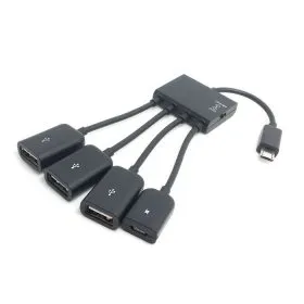 Cablecc Cavo adattatore Micro USB Host OTG a 3 porte con alimentazione per cellulari e tablet Galaxy S5 i9600 Note 3 N9000