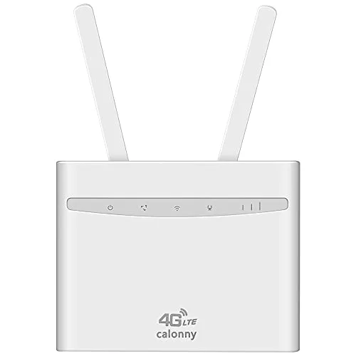 Calonny Router 4G LTE WiFi cat4 300mbps Wreless/Modem,4 Porta LAN/WAN,Senza configurazione,Antenne Staccabili,Alternativa per ADSL,Applica a Lezione online/negozio/casa/camper