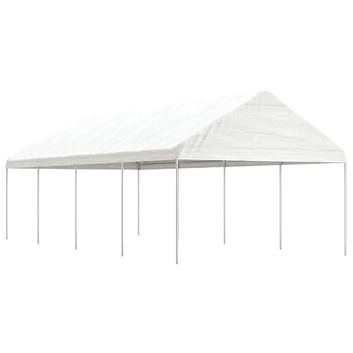 vidaXL Gazebo con Tetto Bianco 8,92x4,08x3,22 m in Polietilene