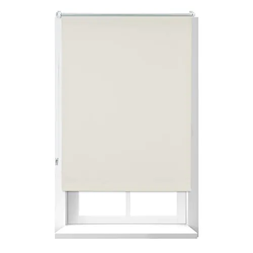 Relaxdays Tenda a Rullo, Opacizzante, Termica, con Catenella, Sistema di Fissaggio senza Trapano, 80x160 cm, beige