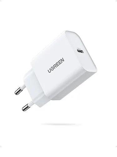 UGREEN 20W Caricatore iPhone USB C, Caricabatterie Quick Charge 4.0 Power Delivery 3.0 Compatibile con iPhone 15 Plus Pro Max 14 13 12, Samsung Galaxy S23 S22, Pixel 7 6a, iPad Pro/Air/Mini
