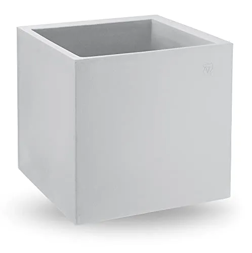 Veca Vaso Cosmos Cubo Doppia Parete, 55 cm, Bianco