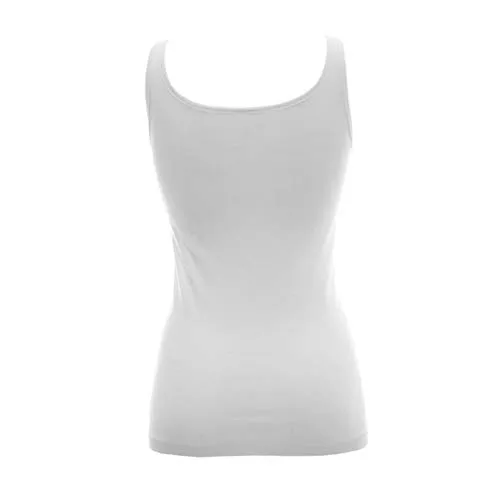 GICIPI Top in filo di scozia donna con spalla in pizzo art. 748-5, Bianco