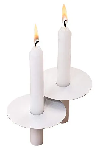 Exquizite Candele della Chiesa per il servizio di Veglia a lume di candela devozionale, 5" H X 1/2" D 52 con protezioni di gocciolamento Bianco