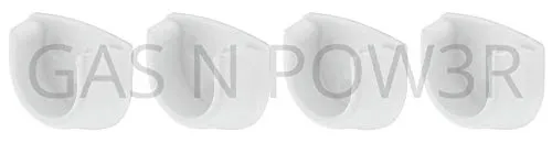 4 staffe di supporto per guida ovali per armadio, 20 mm, colore: bianco