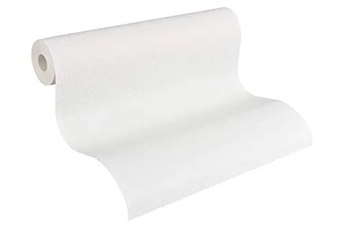 A.S. Création, verniciabile carta da parati non tessuto carta da parati in tessuto non tessuto 10,05 m x 0,53 m Bianco Made in Germany 574312 5743 – 12