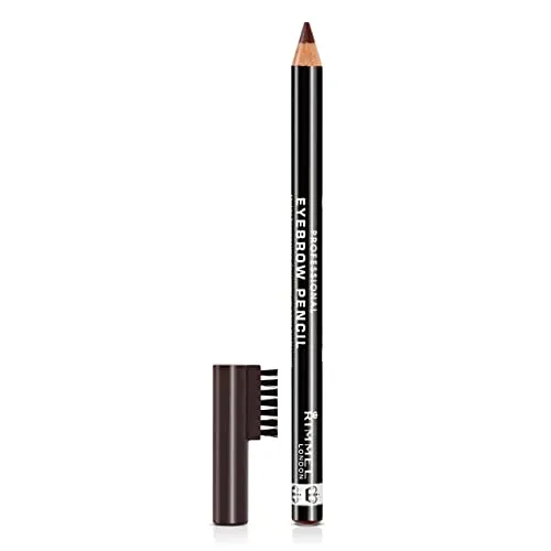Rimmel London Matita Sopracciglia Professional Eyebrow Pencil, Formula a Lunga Durata, Pettinino Incorporato, 001 Dark Brown, 1,4 g