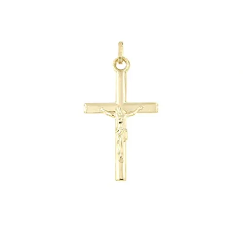Lucchetta - Ciondolo Crocifisso Croce Oro Uomo e Donna - Gioielli di Valore in Oro Vero Certificato, CR1224