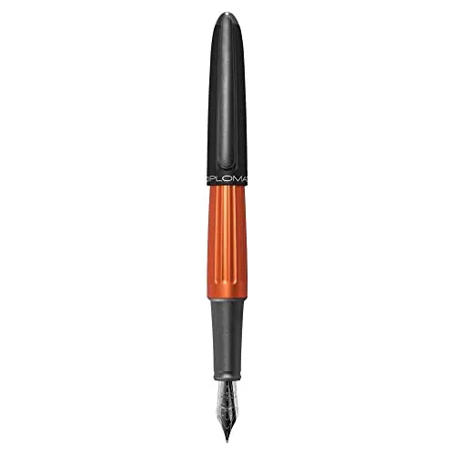 DIPLOMAT Penna stilografica Aero arancione nero – F/con confezione regalo/penna stilografica