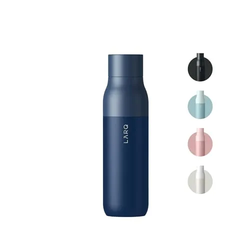 LARQ Bottle Twist Top 740ml - Bottiglia d'acqua in acciaio inossidabile isolato | Termos, senza BPA | Bottiglia d'acqua riutilizzabile per campeggio, ufficio e viaggio, Monaco Blue