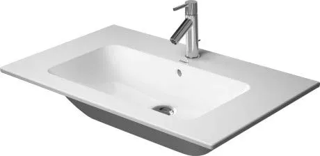 Lavabo Duravit Me by Starck Furniture, 1 Foro per Rubinetto, troppopieno, con Panca per Rubinetto, 830 mm, colorazione: Bianco Seta Opaco - 2336833200