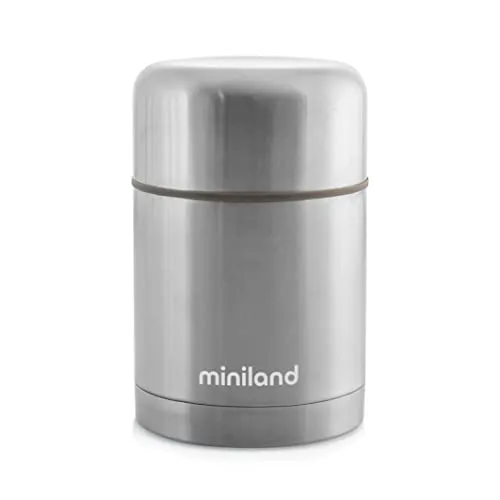 Thermos portapappa con borsa di neoprene 600 ml Miniland 89223, SILVER