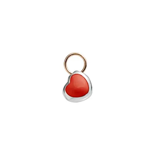 Queriot/Love / ciondolo micro cuore con smalto rosso/argento e oro rosa 9 kt/ref. F17REDLOVE