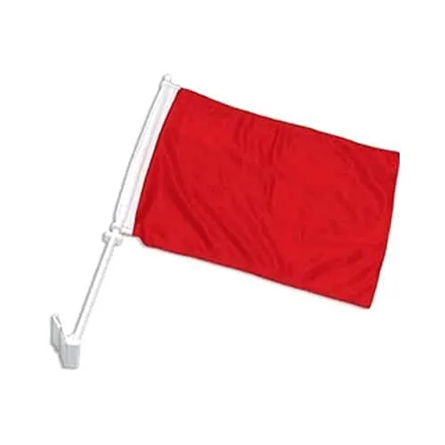 AZ FLAG Bandiera per Auto Monocolore Rosso 45x30cm - BANDIERINA da Auto Rossa 30 x 45 cm