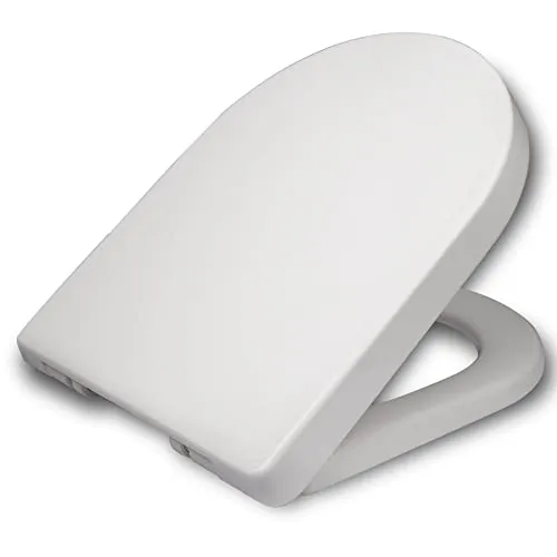 WOLTU WS2543 Sedile WC Copriwater Chiusura Ammortizzata Soft Close Toilet Seat Bagno in Plastica Antibatterico Bianco
