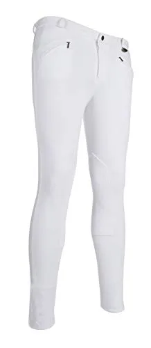 HKM Basic - Pantaloni da Equitazione da Uomo, Uomo, Reithose -Basic- Herren, Bianco, 56