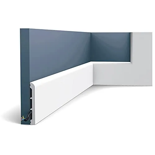 Battiscopa Orac Decor SX184 AXXENT CASCADE zoccolino cornice parete profilo multifunzione design moderno bianco 2 m