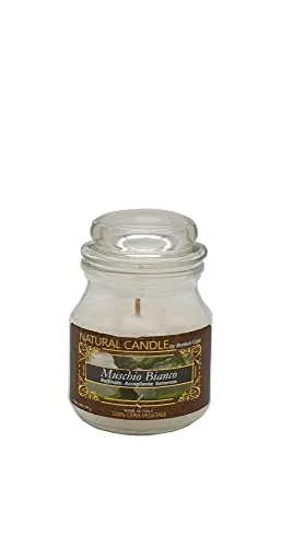NATURE CANDLE candela profumata 100% cera vegetale - Giara 90g Muschio Bianco