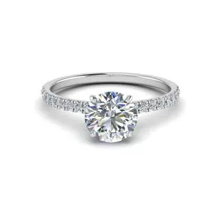 Anello di fidanzamento da donna in platino 950, con solitario rotondo da 0,85 carati, con vero diamante solitario da 0,85 carati. e Platino, 15,25, colore: bianco, cod. P-LRN-1725-PL-O(1/2)