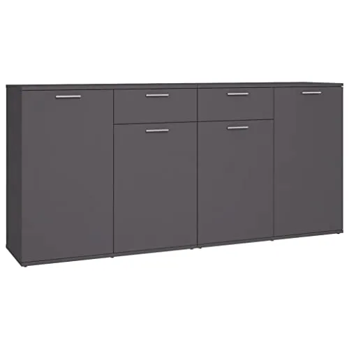 vidaXL Credenza Grigia 160x36x75 cm in Truciolato