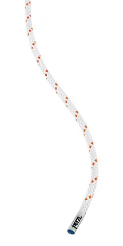 PETZL PUR Line 6 mm, Cordino iperstatico, Leggero e Ultra Resistente Unisex-Adulto, Bianco/Arancione, 65 m