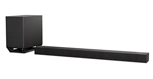 Sony HT-ST5000 Soundbar Dolby Atmos 7.1.2 Canali con Subwoofer Wireless, Hi-Res Audio, Chromecast Built-in, Spotify Connect, Multi-room, USB, NFC, Bluetooth, Wi-Fi, Nero