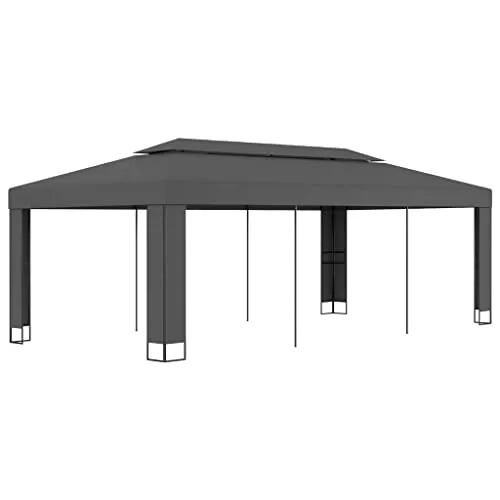 prieëlen - vidaXL Gazebo with Double Roof 118.1"x157.5" Anthracite - 3 x 6 m - Antraciet