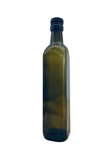 acquaverde 24 Pezzi Bottiglie Vetro Scuro UVAG Bottiglia marasca Olio liquore Quadra capienza 500 ml con Tappo