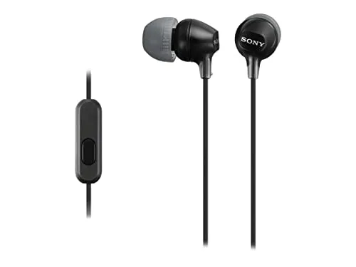 Sony Mdr-Ex15Ap - Cuffie In-Ear con Microfono, Auricolari in Silicone, Nero