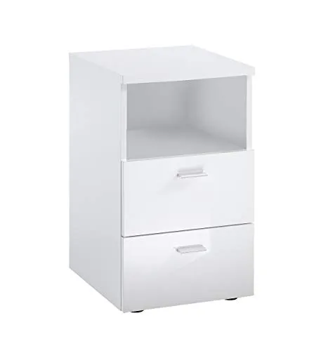 FMD Moebel Gemma A8 Comodino, 35 x 39.9 x 61.5 H Cm, Bianco, Nobilitato