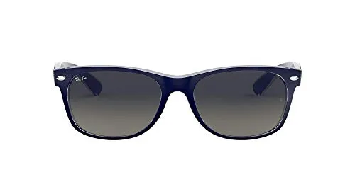 Ray-Ban New Wayfarer, Occhiali da sole, unisex ,Blue Color Mix (605371), 52 mm