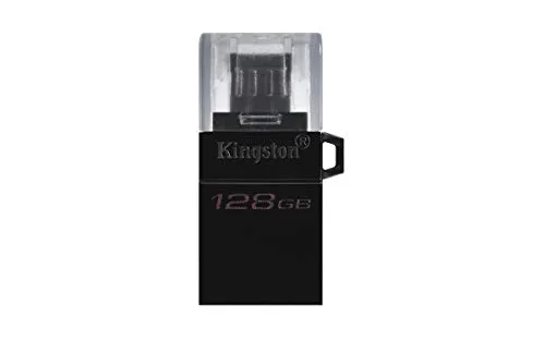 Kingston DataTraveler microDuo3 G2, DTDUO3G2/128GB Drive Flash microUSB e USB Type-A per Android OTG, Nero