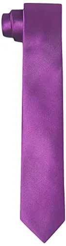 Amazon Brand - Hikaro Cravatta da uomo sottile realizzata a mano effetto seta 6 cm - Viola
