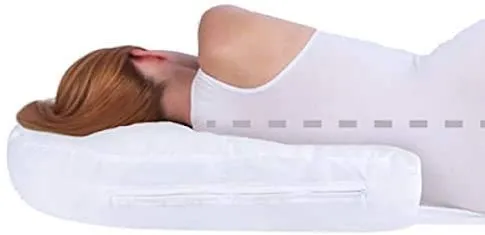 OEM SYSTEMS DOBO® Cuscino Guanciale ergonomico per Posizione Sonno Notturna Laterale a Forma di U Migliora Sonno Schiena Cervicale - Bianco con Fodera Zip