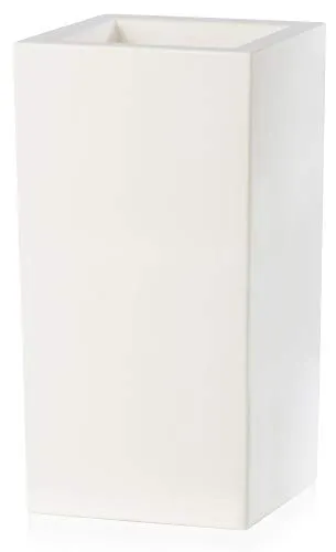 tulli Vaso 40x40x80cm in Resina Schio Cubo Alto Essential 80 Bianco