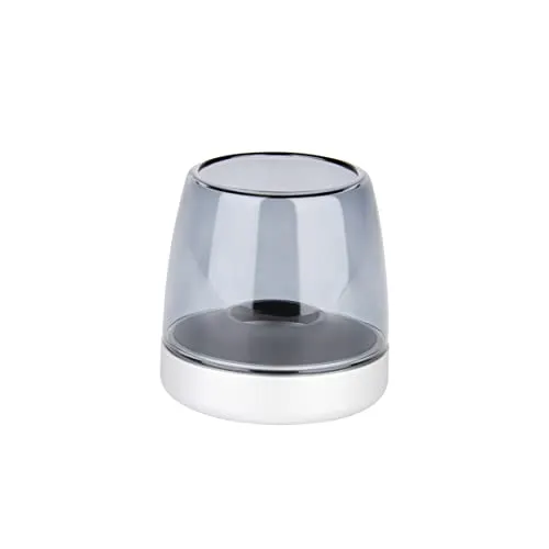 Kooduu Glow 10 Frosted Silver - Lanterna di lusso in vetro - Portacandele in vetro e alluminio - Design Danese - da usare con la candela Shine LED - Ø 9 cm - H 10 cm - Frosted Silver