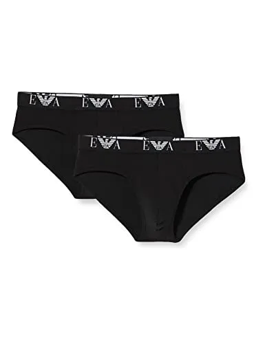 Emporio Armani Underwear 2-Pack Brief Essential Monogram, Boxer Brief Uomo, Nero, S