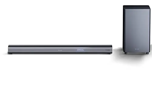 Sharp HT-SBW460, 3.1 Dolby Atmos Soundbar con subwoofer wireless, Bluetooth, esperienza 4K, HDMI ARC/CEC e 560 W di potenza totale, Nero