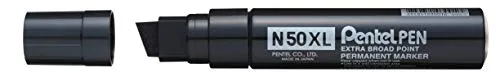 Pentel N50 marcatore permanente punta a scalpello x L – nero (confezione da 6)