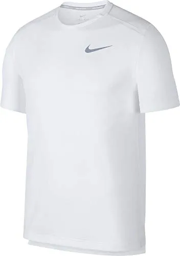 Nike M Nk Dry Miler Top SS T-Shirt, Uomo, White/White/Reflective Silv, S