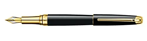 Caran d'Ache Leman-Penna stilografica, colore: nero ebano, placcata oro, B