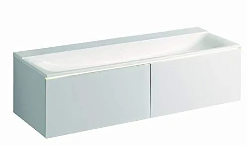 Geberit Lavabo Xeno 2 Senza Foro per Rubinetto, Senza troppopieno, 140x48cm, Bianco, 500276001-500.276.00.1