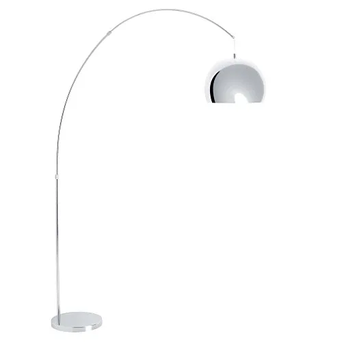 Lightbox - Moderna lampada da terra, lampada ad arco, altezza 200 cm circa, 1 attacco E27, massimo 60 W, in metallo cromato